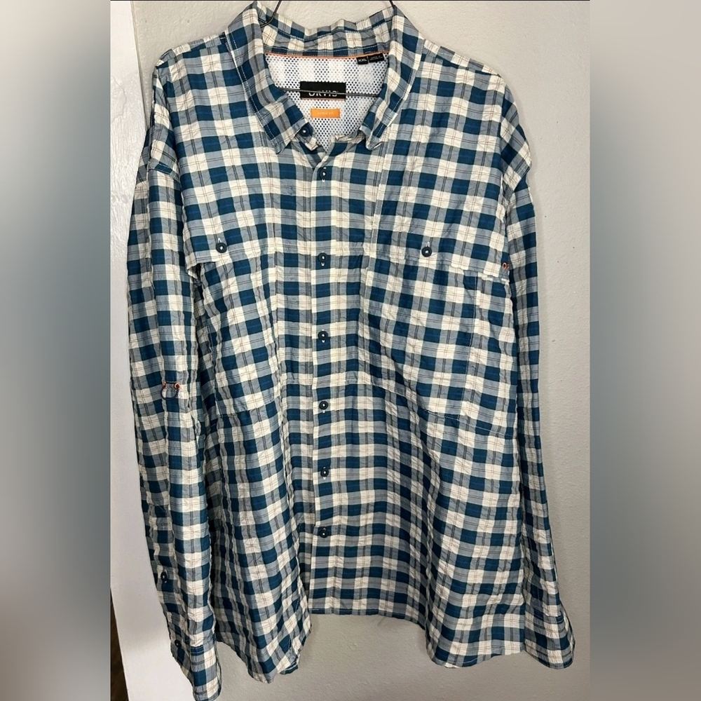 Orvis Blue Active Fit Utility Hiking Shirt Men’s Size XXL